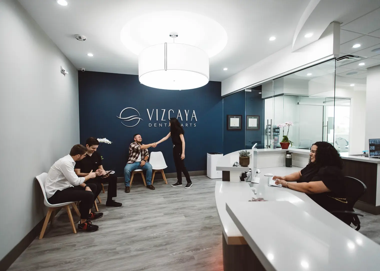 The reception area at Vizcaya Dental Arts