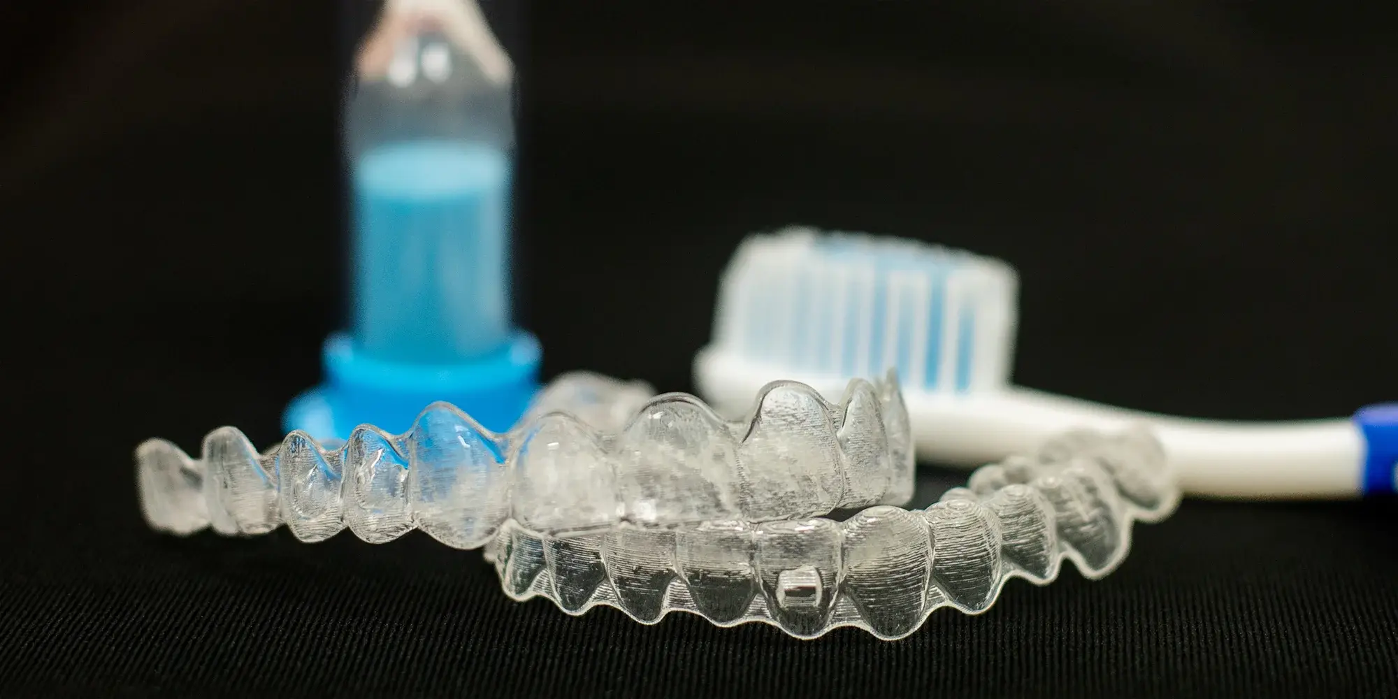 Invisalign trays ready to be cleaned